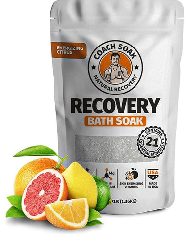 Recovery bath soak for sore muscles and inflammation: SELF-LOVE AND FITNESS' Energizing Citrus (5 units).
